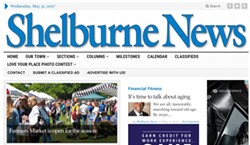 Shelburne News homepage - SCREENSHOT