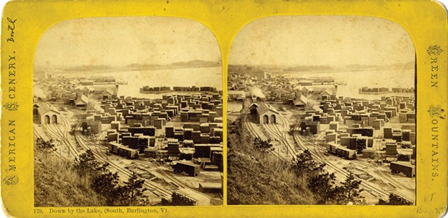 Burlington waterfront in the 1870s