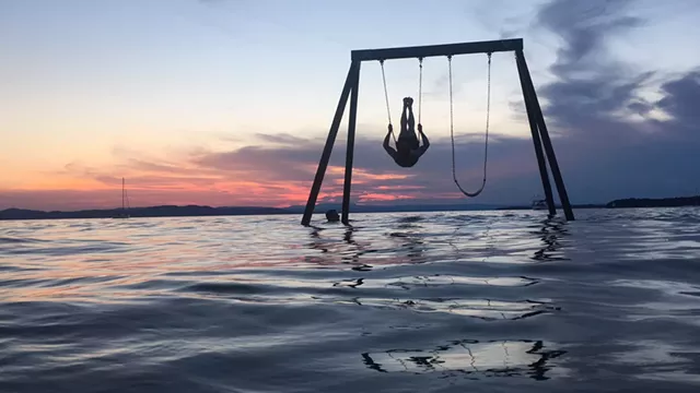 A Short-Lived Swing Set Makes a Splash in Burlington's South End