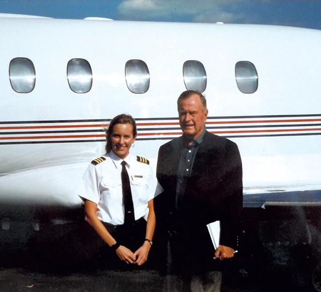 Jennifer Hoy with president George H.W. Bush, circa 1998 - COURTESY OF JENNIFER HOY