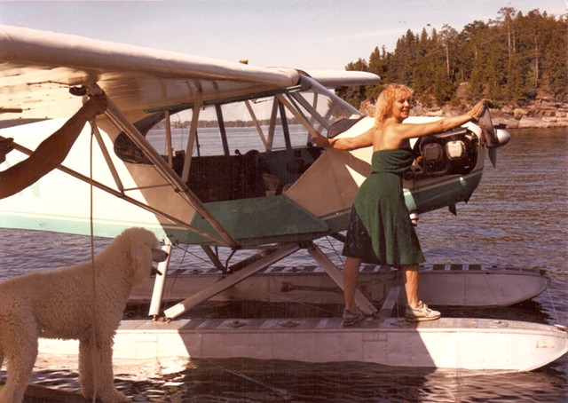 Shirley Chevalier on a sea plane in 1981 - COURTESY OF SHIRLEY CHEVALIER