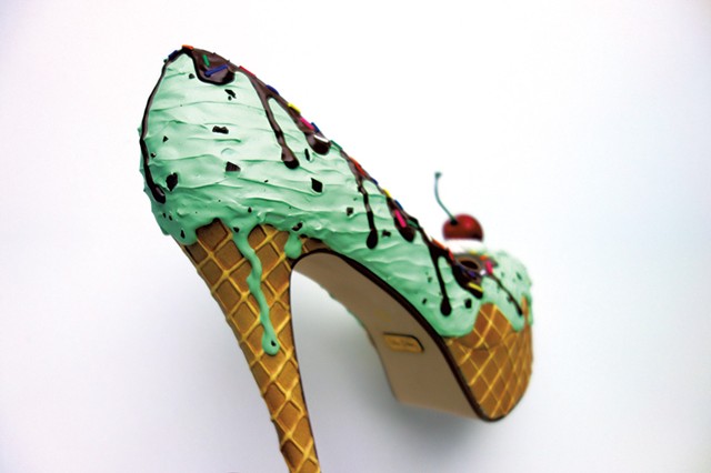 "Premium Mint Ice Cream Heels" by Chris Campbell - COURTESY OF SHOE BAKERY