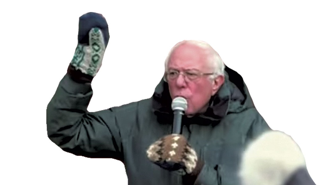 Bernie Sanders Rewears Mittens by a Vermont Teacher to the