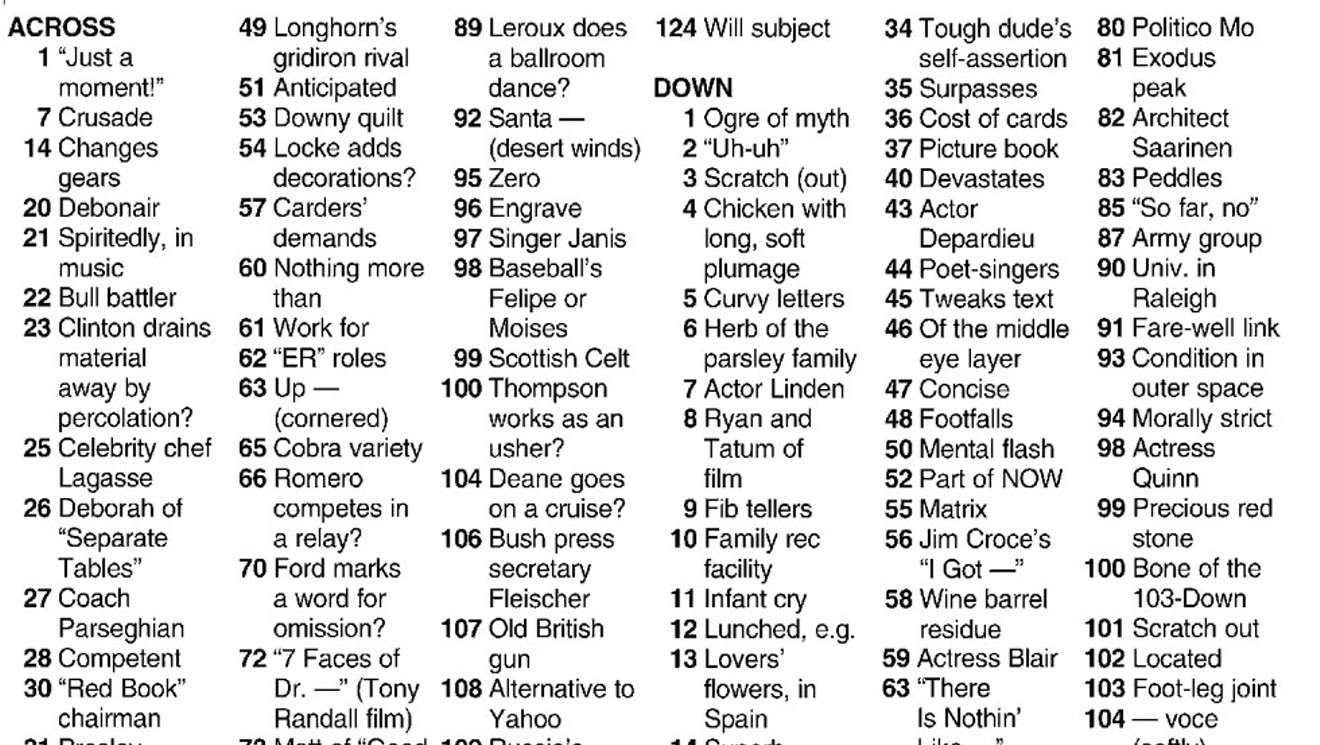 Crossword: 'Scrambling to Get Things Done' (1/25/23) | Crossword