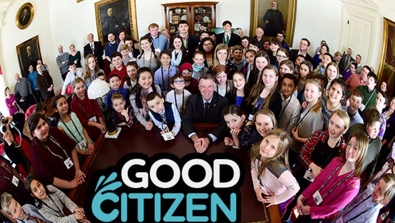 The Good Citizens met with Gov. Phil Scott in his ceremonial office