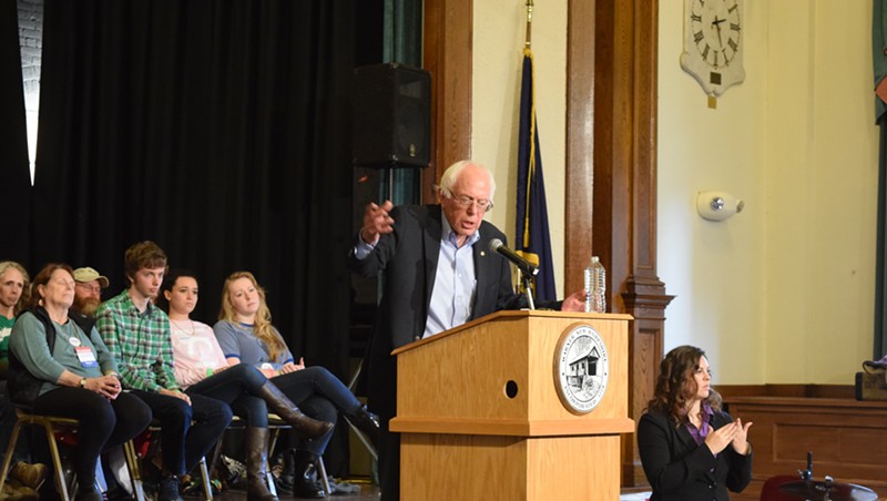 Sen. Bernie Sanders campaigns in New Hampshire this fall.