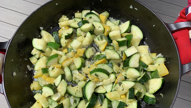 Cooking down zucchini and summer squash