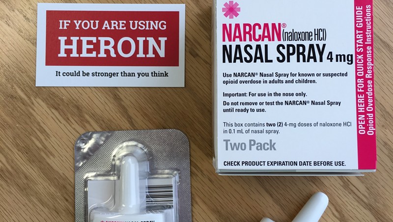 A kit with the overdose-reversing drug Narcan