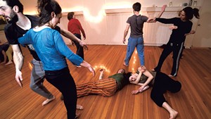 A contact improv class at the Everything Space