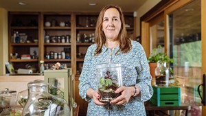 Susan Goldstein and her Muddy Toes terrariums