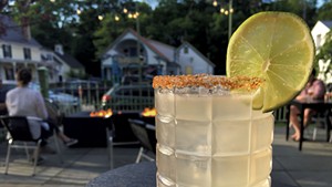 Palomaniac cocktail on the patio at Main + Mountain Bar &amp; Motel
