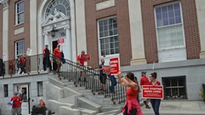 Nurses protesting at City Hall
