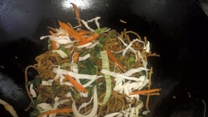 Vegetable chow mein at Friend's Nepali Restaurant