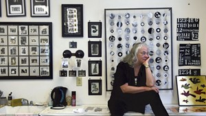 Janet Van Fleet in her studio