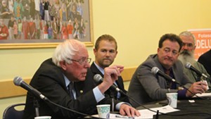 Sen. Bernie Sanders speaks during Monday's forum