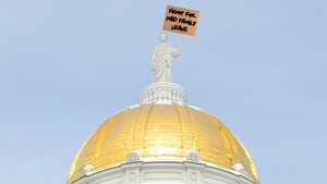The Parmelee Post: Goddess of Fertility Stages Statehouse Sit-On to Demand Paid Family Leave