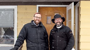 Rabbi David Fainsilber (left) and Rev. Rick Swanson at the Yellow House