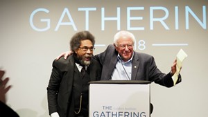 Dr. Cornel West and Sen. Bernie Sanders (I-Vt.) at the Sanders Institute Gathering in November 2018.