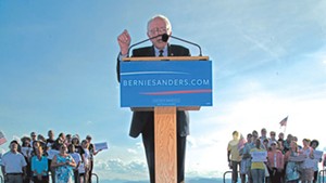 Sen. Bernie Sanders holds his first presidential campaign kickoff at the Burlington waterfront in 2015.