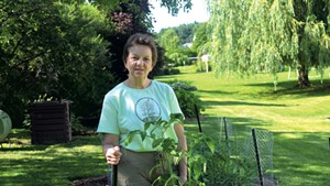 Rosanne Greco in her garden