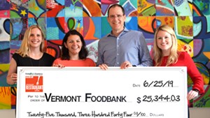 Left to right: Corey Grenier (Seven Days), Mae Quilty (City Market), John Sayles (Vermont Foodbank), Kylie Perry (Vermont Federal Credit Union)