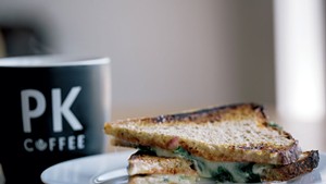 Coffee and sandwich at PK Coffee