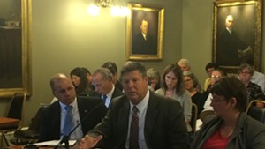 Al Gobeille (center), chairman of the Green Mountain Care Board, briefing a health oversight committee