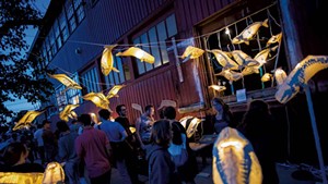 Kristian Brevik whale lanterns at the South End Art Hop