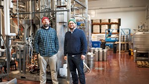 Matt Wilson (left) and Kris Nelson at Zero Gravity Craft Brewery