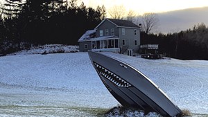 Why Is a Boat on a Westford Lawn Painted to Resemble a Shark?
