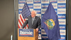 Sanders speaking to reporters Thursday in Burlington
