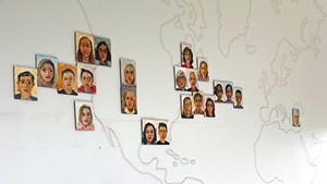 A map display of Rebecca Kinkead's virtual portrait series