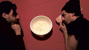 Jacob Tischler and his doppelg&auml;nger sharing a moment over a bowl of rising sourdough