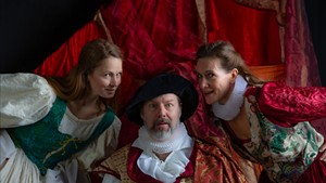 From left: Sorsha Anderson, John Nagle and Chloe Fidler in The Merry Wives of Windsor