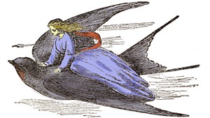 Thumbelina illustration from Hans Christian Andersen fairy tale book, 1884