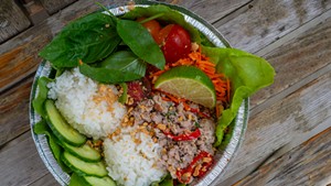 Pork larb from the Craftsbury General Store