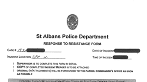 Use-of-force report filed by St. Albans School Resource Officer David French