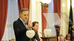 Gov. Peter Shumlin delivers his final State of the State address last Thursday at the Statehouse