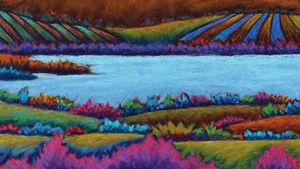 Detail of "Lake Champlain," pastel by Daryl Storrs. PC: Sally MacKay