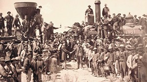 "East and West Shaking Hands at Laying of Last Rail" by Andrew J. Russell, 1869
