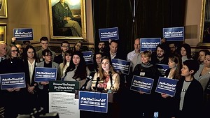 Climate activists in the legislature earlier this year