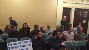 Supporters of the North Avenue pilot project made up most of the audience at Monday's city council meeting.