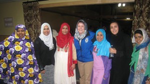 Jennifer Morrison, chief of the Colchester police department (center), with members of the Islamic Society of Vermont