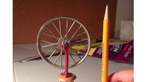 Miniature of Marcel Duchamp's "Bicycle Wheel" readymade by Andrea Rosen