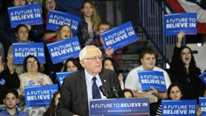 Sen. Bernie Sanders speaks Monday in Youngstown, Ohio.
