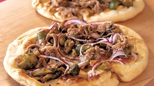Pulled Pork Flatbreads and Maple Brussels Sprouts
