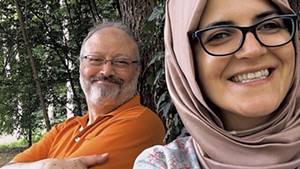 FALL FROM GRACE Fogel's documentary explores how Khashoggi (shown with Cengiz) went from being a Saudi insider to an alleged assassination victim.