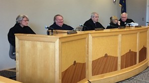 The Vermont Supreme Court holds a hearing at Vermont Law School in South Royalton.