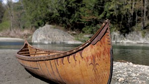 Birchbark canoe made by Henri Vaillancourt