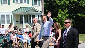 Gov. Peter Shumlin marches Monday in Vergennes' Memorial Day Parade